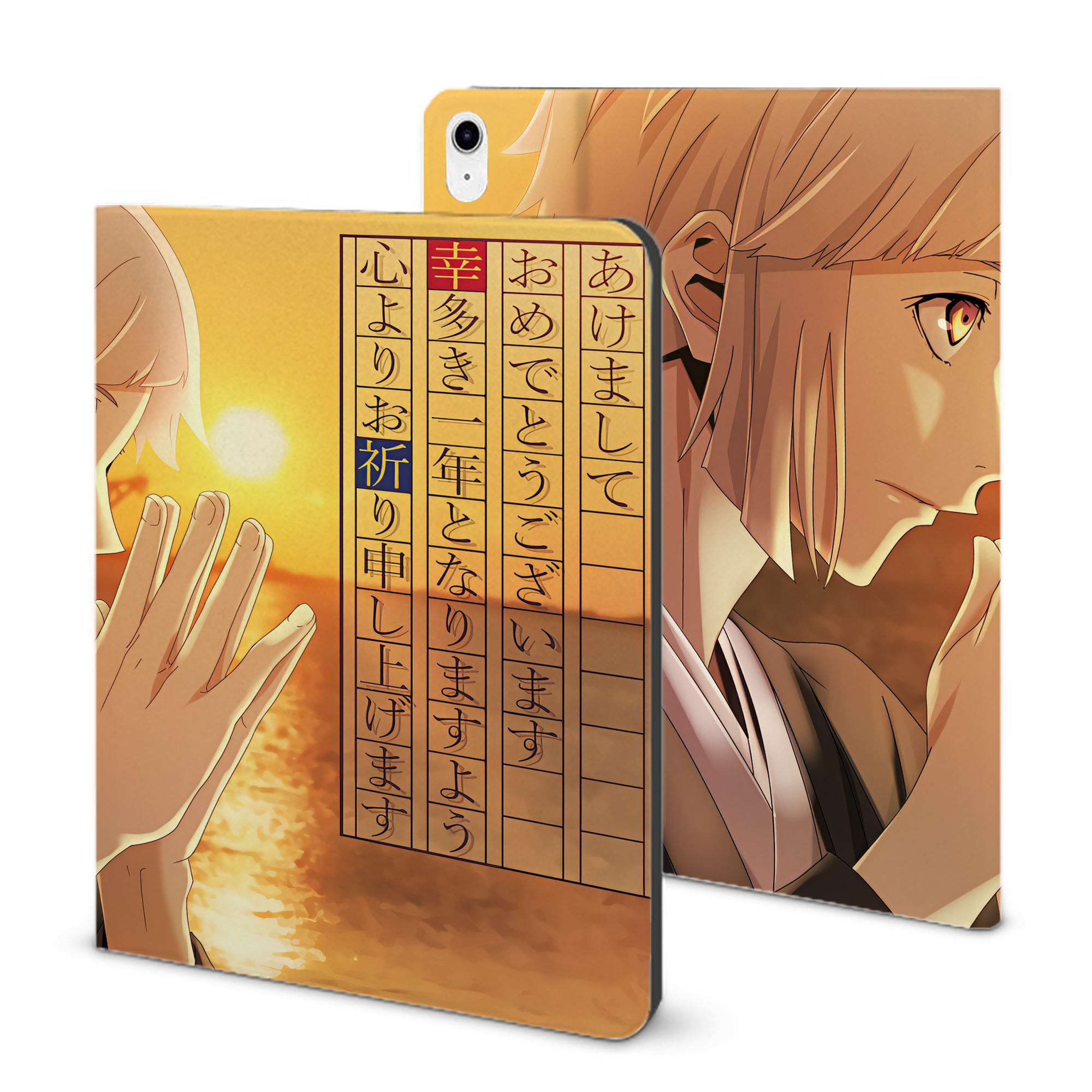 （画像用） 文豪ストレイドッグス Bungo Stray Dogs IPad ケース ブック型 PUレザー TPU 耐衝撃 軽量 薄型 ペン収納なし 全面保護 IPad 各モデル対応